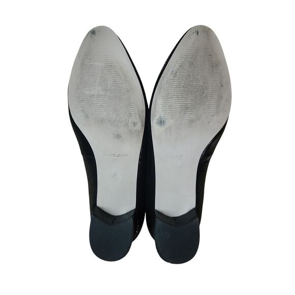 Walking Cradles Black Heidi Patent Leather Lizard Block Heel Pump Shoes 7 M - Picture 6 of 6